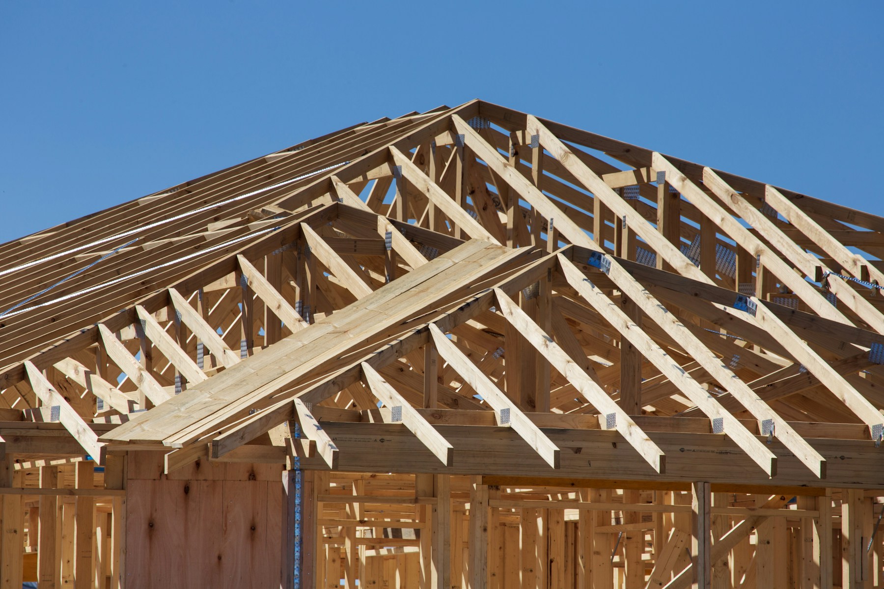 Illustrative stock photograph of roof framing